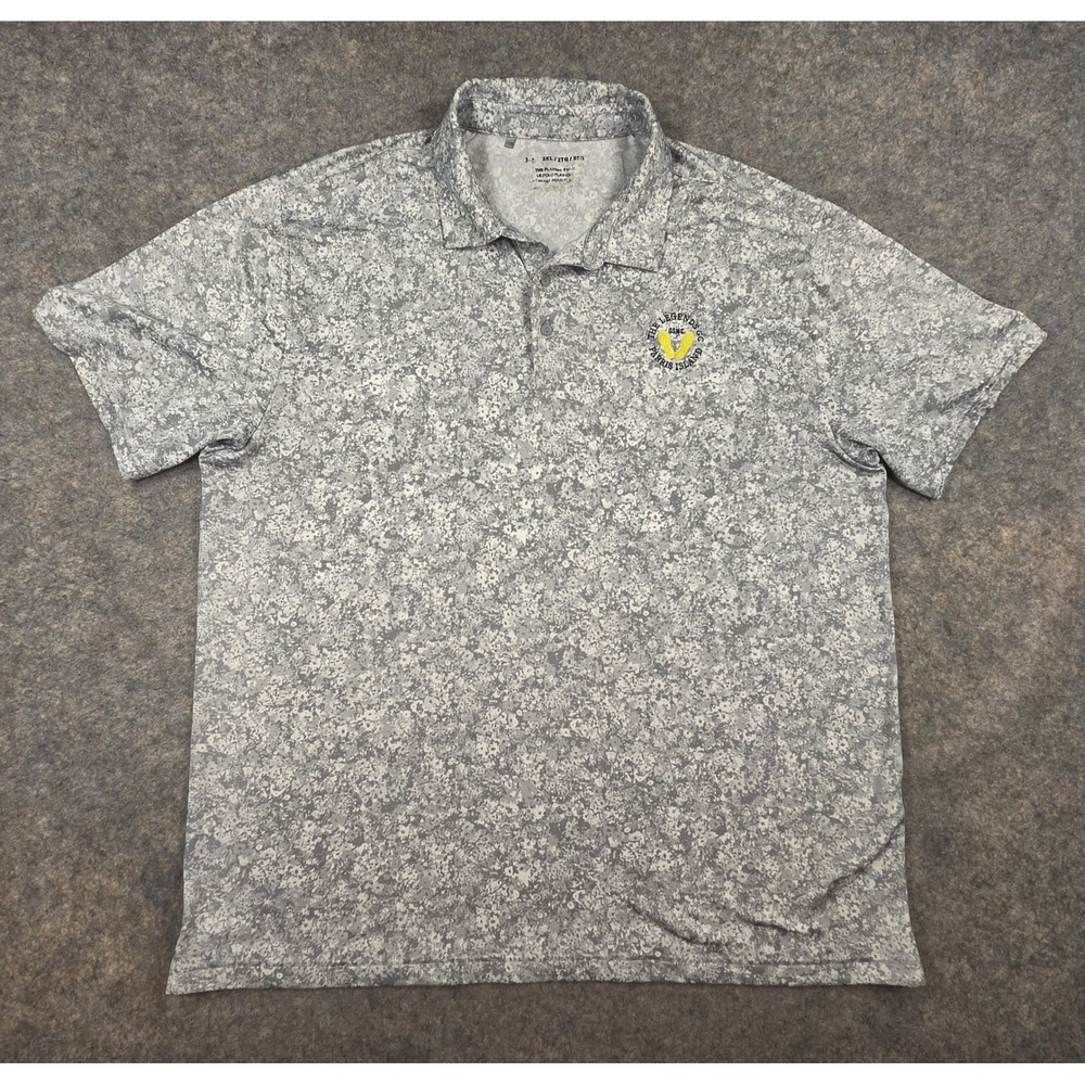 Under Armour Playoff Polo Mens 2XL Grey Camo USMC Parris Island Legends GC Shirt